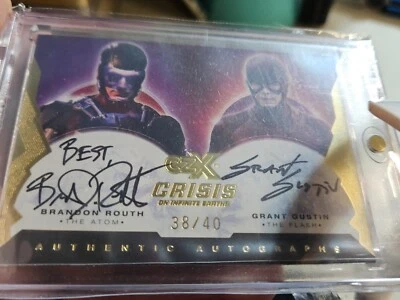 Cryptozoic CZX Crisis On Infinite Earths Gustin Routh Dual Auto /40 Flash Atom - Image 1 of 4