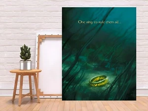 Lord Of The Rings One Ring To Rule Them All Movie Quote Wall Art Canvas Print - Picture 1 of 6