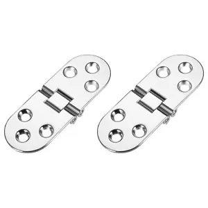 2Pcs Folding Flip Table Hinges Zinc Alloy Chrome Plating Finish Furniture Hinges - Picture 1 of 3