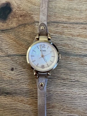 Fossil Georgia Women’s Rose Gold Tone Tan Leather Analog Watch ES3262 - image 1 of 4