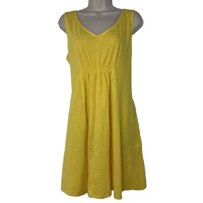 Vestido Chadwicks Para Mujer XL Sin Mangas Vaina Amarillo Ligero Por encima de la Rodilla Mini Foto 1 de 4