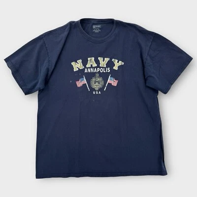 Camiseta Academia Marina de los Estados Unidos Para Hombres XL Annapolis Maryland Bandera Patriótica Azul Foto 1 de 4