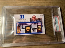 COACH K MIKE KRZYZEWSKI Duke Custom 1/1 cut auto  Authentic 3x5 card  psa dna
