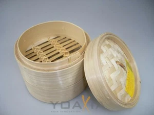 3-teiliges Set Bambusdämpfer Ø 16,5cm / Dämpfer / Bambus Steamer / Dämpfaufsatz - Bild 1 von 3