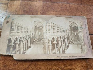Antigua tarjeta Kilburn 1879 Stereoview INTERIOR DE LA CATEDRAL PISA ITALIA - Imagen 1 de 2