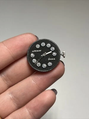 Reloj suizo WITTNAUER de colección con 9 diamantes naturales reales Cal 8K 17J movimiento Foto 1 de 4