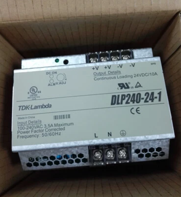 1 peça fonte de alimentação de comutação tipo trilho DLP240-24-1 TDK-LAMBDA 24V 10A - Imagem 1 de 3