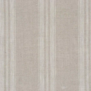 Oslo Stripe Fabric Natural | 100% Linen | Vintage Style Curtains Cushions - Picture 1 of 5