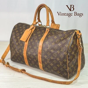 LOUIS VUITTON Monogram Keepall 45 Bandouliere Duffle Bag M41418【Rank B】 - Picture 1 of 24