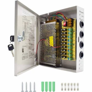 Alimentatore per telecamere 9 canali box 220v dc12v telecamera videosorveglianza - Foto 1 di 3