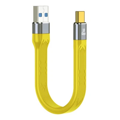 USB 3.1 Type C Male to USB3.0 Type A Male Flat Slim FPC 10Gbps Data Cable Yellow - Image 1 of 4