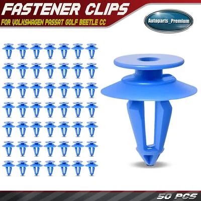 50件装9毫米装饰面板固定夹适用于大众帕萨特高尔夫甲虫CC Tiguan — 第 1/4 张图片
