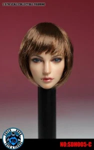 SUPER DUCK SDH005C 1/6 Mujer Cabello Corto Marrón Cabeza Esculpida Ajuste 12"" Figura Juguetes - Imagen 1 de 4