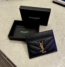 YSL Saint Laurent Black Leather Card Holder