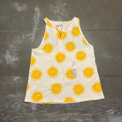 Zara Girls White Tank Yellow Suns Tie Back NWOT 13/14 - Image 1 of 4