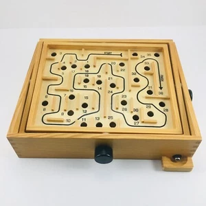 Labyrinth Wooden Maze Tilt Balance Marble Game Vintage Toy - Picture 1 of 7