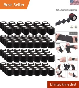 108 Rolls Self Adhesive Bandage Wrap 2 Inch Black Self Stick Bandage Athletic... - Picture 1 of 8