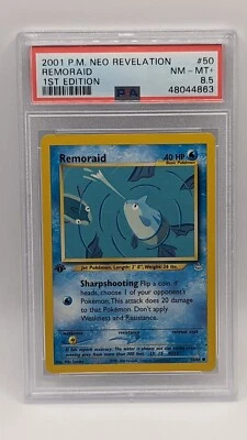 2001 Pokemon 1st Edition Neo Revelation Remoraid 50/64 PSA 8.5 NM-MT+! - Image 1 of 2