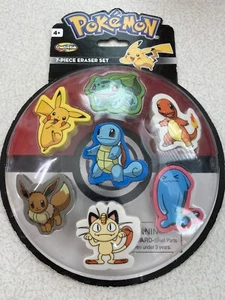 Pokemon ~ 7-Piece Eraser Set by Creative Kids ~ New Factory Sealed - Picture 1 of 7