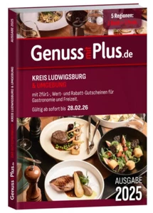 Gutscheinbuch Genuss mit Plus Ludwigsburg 2025 - gültig bis 28. Februar 2026 - Bild 1 von 1