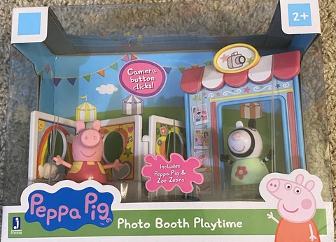 PEPPA PIG Photo Booth Playtime Peppa Zoe Zebra 4 piece Set NIB Cover