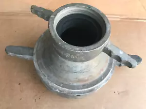 Vintage Rotkopf Feuerwehrschlauch Hydrantenkupplung 5NH Adapter Aluminium - Bild 1 von 6