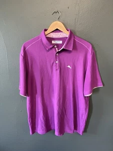 Tommy Bahama Mens Purple Short Sleeve Islandzone Polo Shirt Size Large - Picture 1 of 3