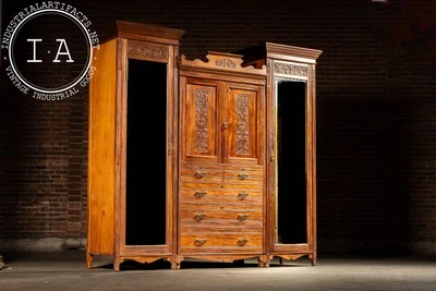 Late 19th Century Edwardian 3-Section Wardrobe by Edwards & Sons - Image 1 of 4