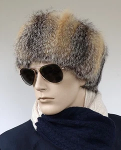 Fur Headband Tube 2In1 Fur Scarf Stand Collar Ear Warmers Gray Fox Natural - Picture 1 of 6