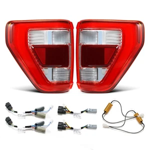 For 2021-2024 Ford F-150 XL XLT Upgrade to LED Red Tail Lights Pair w/harness - Picture 1 of 20