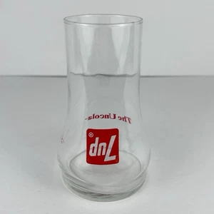 Vintage 7Up The Uncola Sanduhr Form Trinkglas 6,5" rotes Logo Seven Up Co - Bild 1 von 6