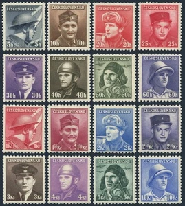 Czechoslovakia 272-287, MNH. Michel 439-454. Czech Heroes of WW II, 1945. - Picture 1 of 1