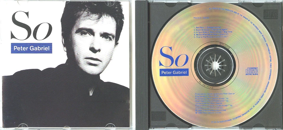 PETER GABRIEL So 1986 UK CD aufiophile 1pr NIMBUS MASTER Sledgehammer Red Rain - Bild 1 von 1