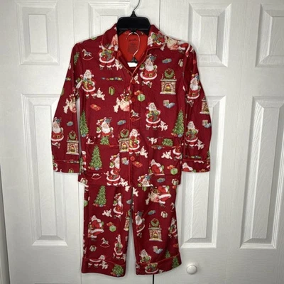 Nick & Nora Pajamas Set Top & Pants sz 8 / Kids Santa CHRISTMAS Flannel - Image 1 of 4
