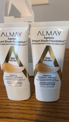 Almay Ageless Smart Shade Foundation 500 Golden Smooth Hydrate Perfect Two New - Image 1 of 3