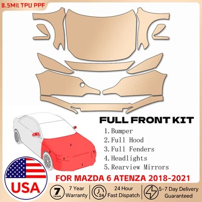 Kits completos de precorte de película de protección de pintura frontal PPF para Mazda 6 Atenza 2018-2021 Foto 1 de 4
