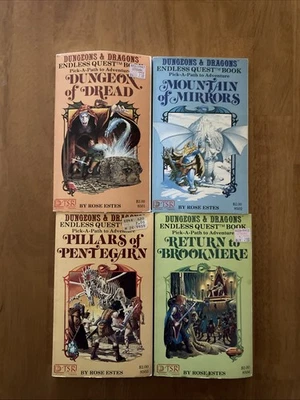 Vintage Dungeons & Dragons ENDLESS QUEST Book Lot Rose Estes Original 1 2 3 4 - Image 1 of 4