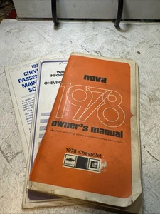 1978 Chevrolet Nova Owners Manual Original Warranty And Maintenance Schedule - Picture 1 of 13