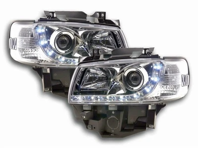 Juego faros LED cromados para VW T4 08.1996-03.2003 Multivan largo coche delantero - Imagen 1 de 4