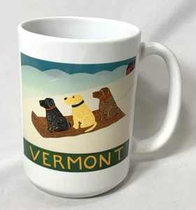 Stephen Huneck Vermont Kaffeebecher Keramik Vintage Schlittenhunde Labradore Labs SCHÖN! - Bild 1 von 9