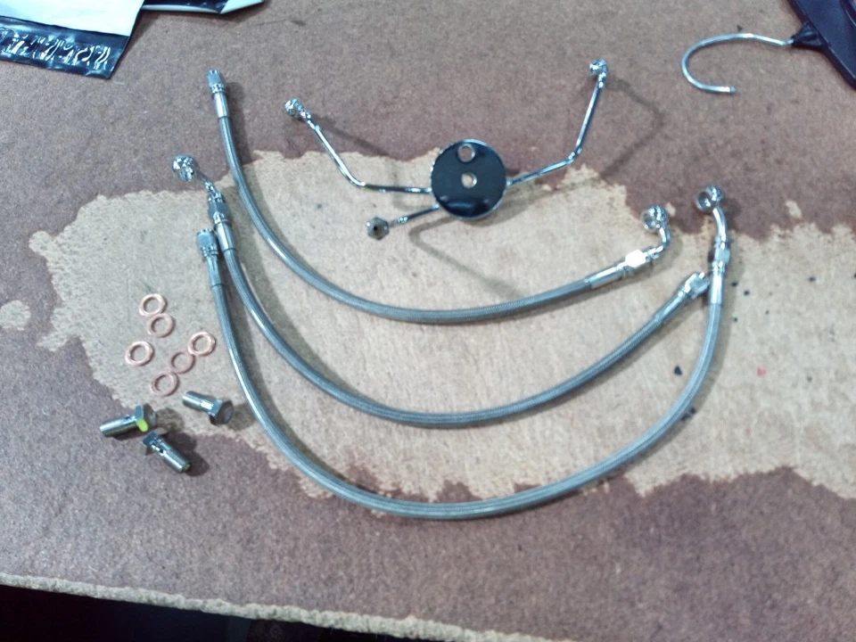 For Harley Electra Glide 43349-96B Non-ABS Chrome Hydraulic Front Brake Line - Image 1 of 3