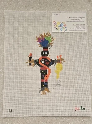 Jude Designs Hand Painted Needlepoint Canvas-Voodoo Doll-4.5”x7”