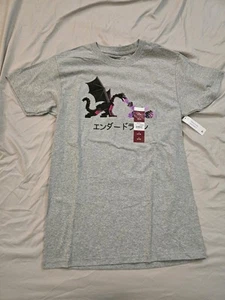 Minecraft Fire Breathing Ender Dragon Kanji T-Shirt (S) - Picture 1 of 2