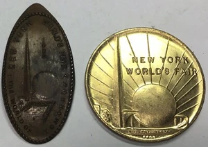 1939 NY WORLD FAIR LONGATED PENNY & 150TH ANN. WASHINGTONS EINWEIHUNG - Bild 1 von 4