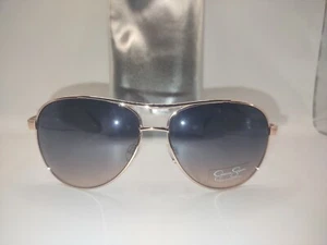 Jessica Simpson J106 Rose Gold Nude Aviator Sunglasses Blue Gradient Lens JS NEW - Picture 1 of 8