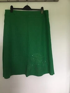 EPILOGUE GREEN LINEN VISCOSE SKIRT Women’s size 20 Embellished Beaded BNWOT - Picture 1 of 2