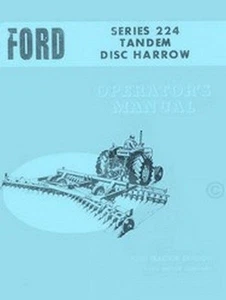 Ford  Series 224 Tandem Disc Harrow Operators Manual - Picture 1 of 1