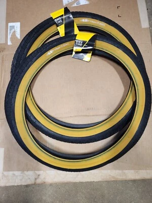 Pair GT LP5 Wing Logo Tread 20x2.20 BMX Bike Tire 110 PSI BLACK GUM Sidewall - Image 1 of 4