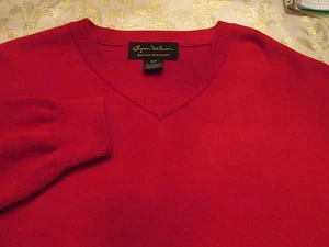 BYRON NELSON ELEVEN STRAIGHT RED V NECK SWEATER SIZE S/P - Picture 1 of 5