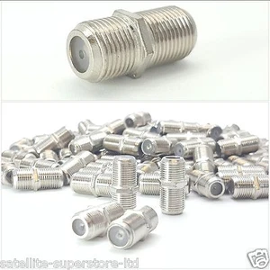 50 x Joiner Barrels Connector F Plug Coupler Adaptor for Sky + HD TV Coax Cable - Picture 1 of 7